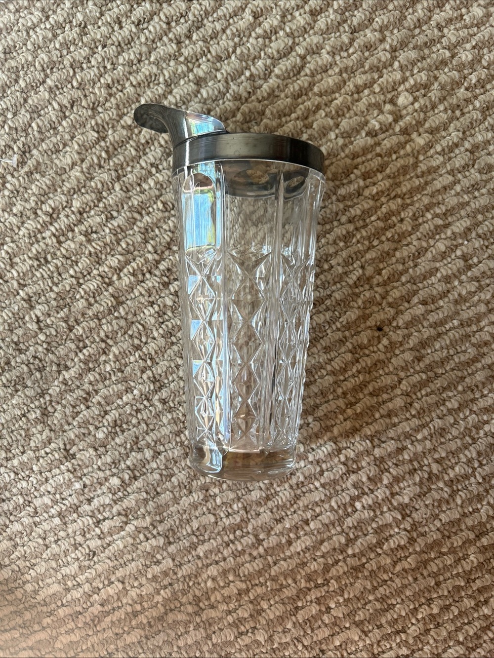 Vintage Val St Lambert Cocktail Pitcher Tarnished